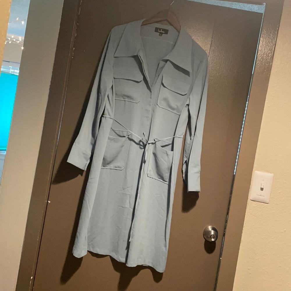 Lulus Blue Trenchcoat